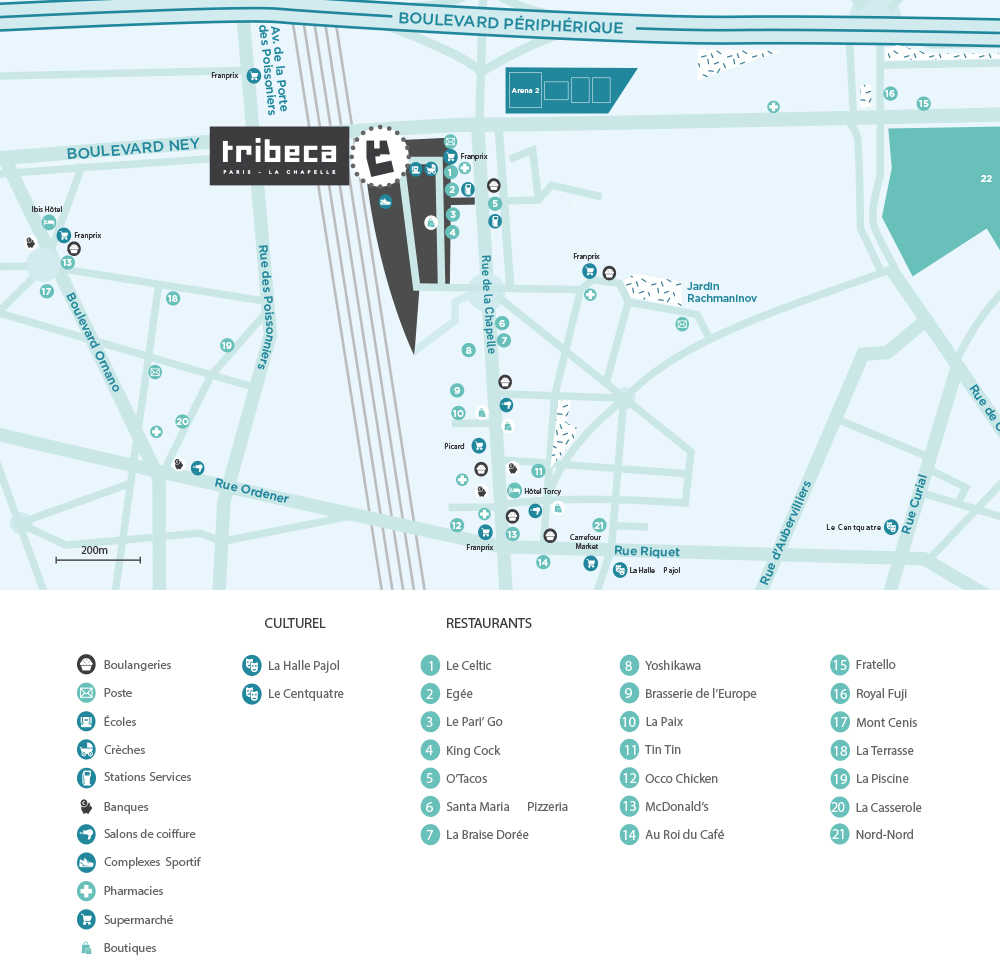 carte quartier de la chapelle paris 18ème