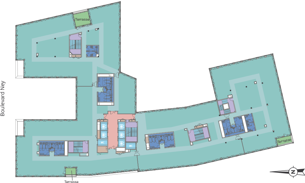 plan étage 4 immeuble tribeca paris 18