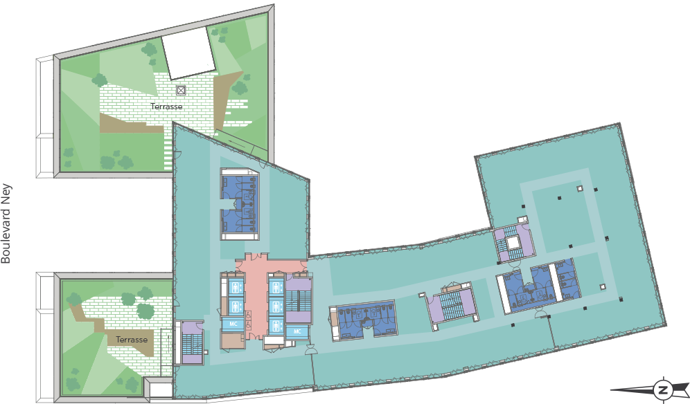 plan étage 6 immeuble tribeca paris 18