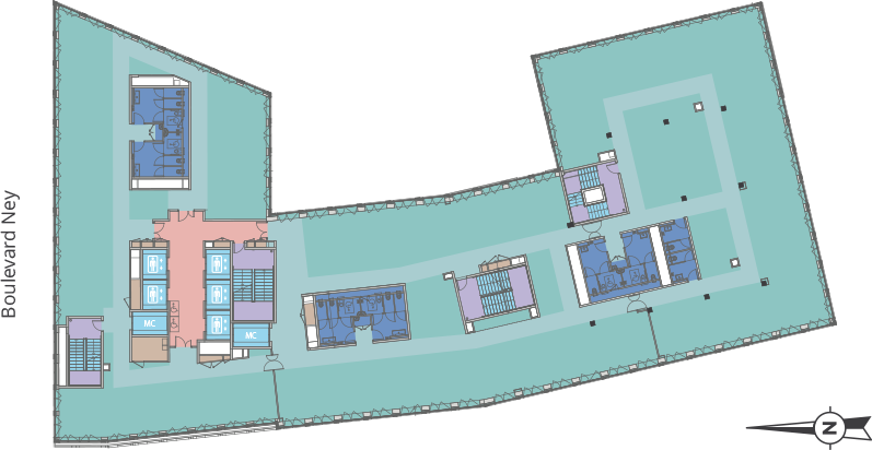 plan étage 7 immeuble tribeca paris 18