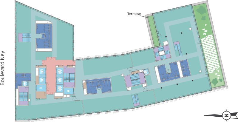 plan étage 8 immeuble tribeca paris 18