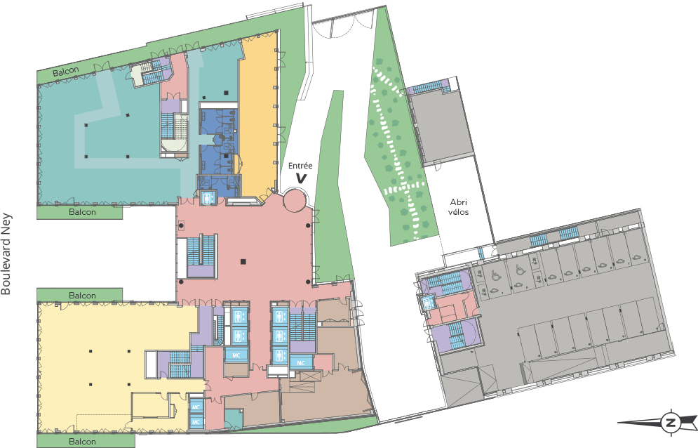 plan immeuble tribeca paris 18